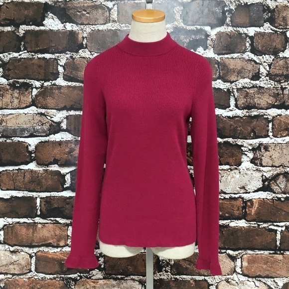 Rachel Parcell Sweater Mock Neck Bell Sleeve Large - Picture 1 of 14